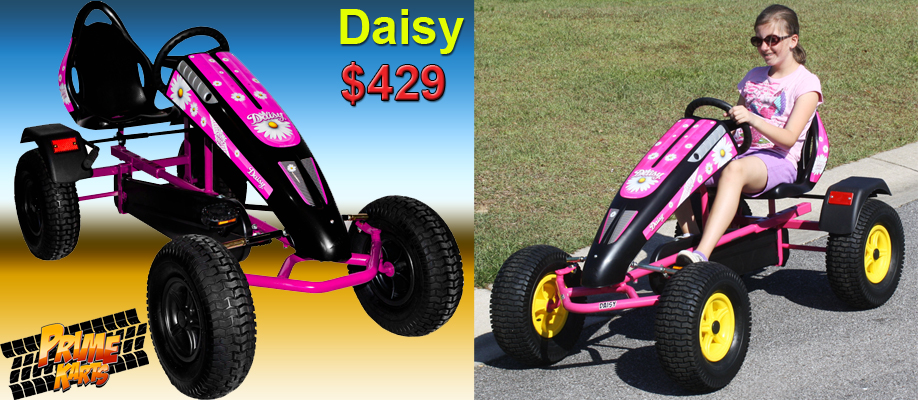 Prime Karts Pink Daisy Pedal Kart