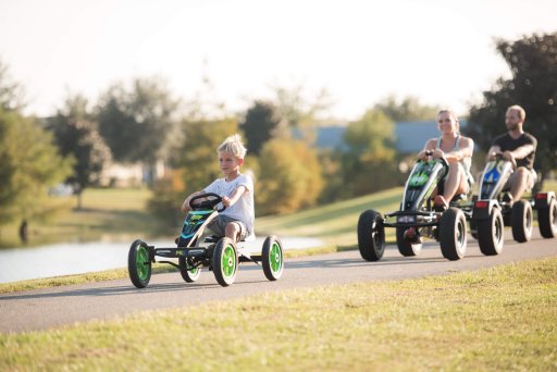 Family enjoying Prime Karts Racer and XL-4 model karts