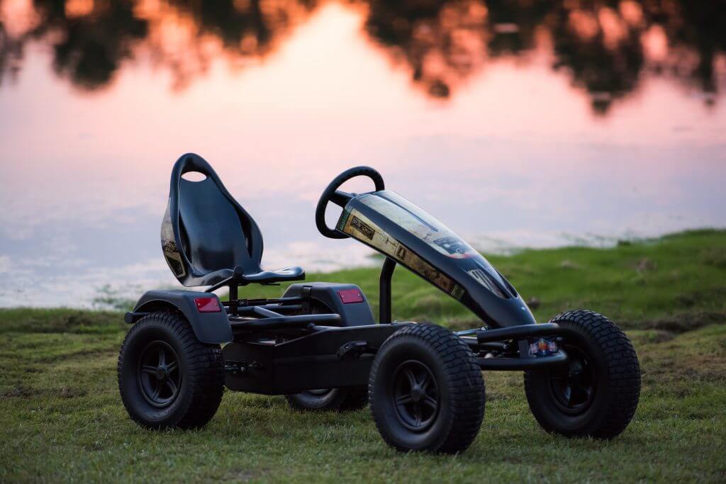 Right angle view of Prime Karts XL-4 Ranger by a lake